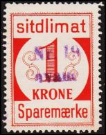 1939. Sparemærke Sitdlimat. 1 Kr. Nr. 19 Avane.  (Michel: ) - JF127750 - Parcel Post