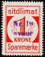 1939. Sparemærke Sitdlimat. 1 Kr. Nr. 19 Avane.  (Michel: ) - JF127752 - Pacchi Postali