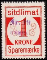 1939. Sparemærke Sitdlimat. 1 Kr. Nr. 19 Avane.  (Michel: ) - JF127753 - Colis Postaux