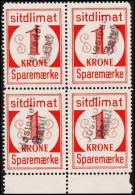 1939. Sparemærke Sitdlimat. 4x 1 Kr. Satut.  (Michel: ) - JF127762 - Spoorwegzegels