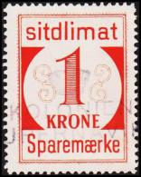 1939. Sparemærke Sitdlimat. 1 Kr. KOLONIEN UPERNAVIK.  (Michel: ) - JF127765 - Paketmarken