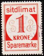 1939. Sparemærke Sitdlimat. 1 Kr. KOLONIEN UPERNAVIK.  (Michel: ) - JF127769 - Pacchi Postali