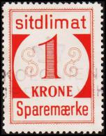 1939. Sparemærke Sitdlimat. 1 Kr. KOLONIEN UPERNAVIK.  (Michel: ) - JF127767 - Spoorwegzegels