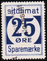 1939. Sparemærke Sitdlimat. 25 ØRE Udstedet Igdlorssuit. (Michel: ) - JF127846 - Parcel Post