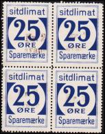 1939. Sparemærke Sitdlimat. 4X 25 ØRE Nr. 2 Avane.  (Michel: ) - JF127848 - Parcel Post