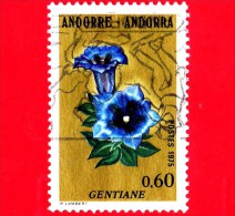 ANDORRA - Usato - 1975 - Fiori - Flowers - Fleurs - Genziana - Gentiane - 0.60 - Oblitérés