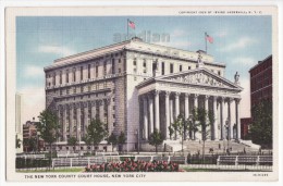 NEW YORK CITY NY COUNTY COURT HOUSE BUILDING ~ 1930s Vintage Postcard ~ARCHITECTURE [5633] - Autres Monuments, édifices