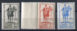 Timbres** De 1946 "Statue équestre De Lyautey" (YT 241 à 243) - Unused Stamps
