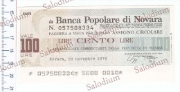 (*) La Banca Popolare Di NOVARA - Associazione Commercianti NOVARA - MINIASSEGNI - [10] Chèques