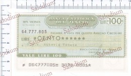 BANCA CATTOLICA DEL VENETO - AUTOVIE VENETE AUTO CAR PULLMAN CORRIERA BUS - MINIASSEGNI - [10] Assegni E Miniassegni