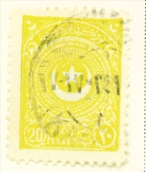 TURKEY  -  1923  Crescent And Star  20p  Used As Scan - Used Stamps