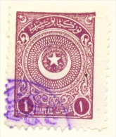 TURKEY  -  1923  Crescent And Star  1pi  Used As Scan - Used Stamps