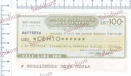 BANCA CATTOLICA DEL VENETO - Centrale Finanziaria Milano - MINIASSEGNI - [10] Checks And Mini-checks