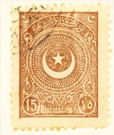 TURKEY  -  1923  Crescent And Star  15pi  Used As Scan - Usati