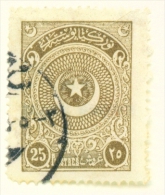 TURKEY  -  1923  Crescent And Star  25pi  Used As Scan - Used Stamps