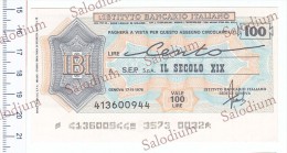 ISTITUTO BANCARIO ITALIANO - SEP SPA IL SECOLO XIX GIORNALE - MINIASSEGNI - Banconota Banknote - [10] Scheck Und Mini-Scheck