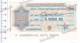 ISTITUTO BANCARIO ITALIANO - SEP SPA IL SECOLO XIX GIORNALE - MINIASSEGNI - Banconota Banknote - [10] Chèques