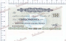 CREDITO ARTIGIANO - Prov. MILANO - MINIASSEGNI - Banconota Banknote Assegno - [10] Scheck Und Mini-Scheck