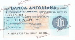 BANCA ANTONIANA - Ass. Commercianti Padova - MINIASSEGNI - Banconota Banknote Assegno - [10] Scheck Und Mini-Scheck