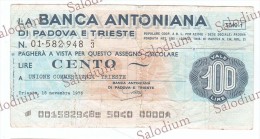BANCA ANTONIANA - Ass. Commercianti Trieste - MINIASSEGNI - Banconota Banknote Assegno - [10] Checks And Mini-checks