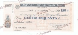 CASSA DI RISPARMIO DI JESI - MINIASSEGNI - Banconota Banknote Assegno - [10] Chèques