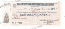 CASSA DI RISPARMIO DI JESI - MINIASSEGNI - Banconota Banknote Assegno - [10] Assegni E Miniassegni