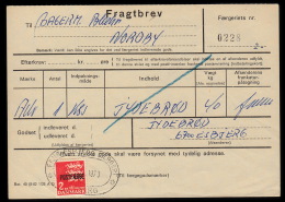 1972. Postfærge. 2 Kr. Red On Fragtbrev To Fanø Cancelled FANØ - ESBJERG FÆRGERI 2. APR... (Michel: PF45) - JF104776 - Paketmarken