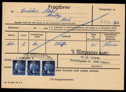 1975. Postfærge. Margrethe. 100 Øre Blue In 3-strip On Fragtbrev To Fanø Cancelled FANØ... (Michel: PF47) - JF104775 - Paketmarken