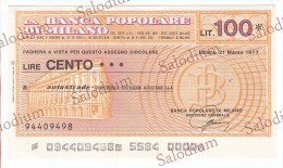BANCA POPOLARE DI MILANO - AUTOSTRADE AUTOSTRADA - MINIASSEGNI - Banconota Banknote Assegno - [10] Scheck Und Mini-Scheck