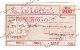 BANCA CREDITO AGRARIO BRESCIANO - BRESCIA - MINIASSEGNI - Banconota Banknote Assegno - [10] Assegni E Miniassegni