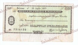 BANCA DI TRENTO E BOLZANO - Bozen - MINIASSEGNI - Banconota Banknote Assegno - [10] Checks And Mini-checks