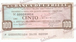 BANCA DEL FRIULI - UDINE - MINIASSEGNI - [10] Chèques