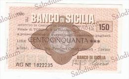 BANCO DI SICILIA - Sindacato Ortofrutta Fruttivendolo Agricoltura - MINIASSEGNI - Banconota Banknote Assegno - [10] Assegni E Miniassegni