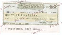 BANCA CATTOLICA DEL VENETO - La Centrale Finanziaria Milano - MINIASSEGNI - Banconota Banknote Assegno - [10] Assegni E Miniassegni