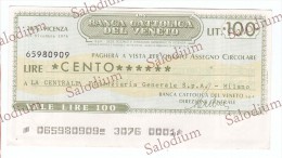 BANCA CATTOLICA DEL VENETO - La Centrale Finanziaria Milano - MINIASSEGNI - Banconota Banknote Assegno - [10] Chèques