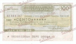 BANCA CATTOLICA DEL VENETO - Venezia - MINIASSEGNI - Banconota Banknote Assegno - [10] Assegni E Miniassegni