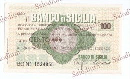 BANCO DI SICILIA - Artigiani SONDRIO - MINIASSEGNI - Banconota Banknote Assegno - [10] Scheck Und Mini-Scheck