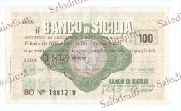 BANCO DI SICILIA - SONDRIO - MINIASSEGNI - Banconota Banknote Assegno - [10] Chèques