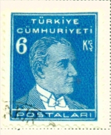 TURKEY  -  1931 To 1954  Kemal Attaturk  6k  Used As Scan - Used Stamps