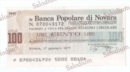 BANCA POPOLARE DI NOVARA - ASSOCIAZIONE TESSILI MILANO - MINIASSEGNI - Banconota Banknote Assegno - [10] Assegni E Miniassegni