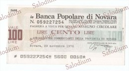 BANCA POPOLARE DI NOVARA - ASSOCIAZIONE COMMERCIANTI NOVARA  - MINIASSEGNI - Banconota Banknote Assegno - [10] Scheck Und Mini-Scheck
