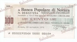 BANCA POPOLARE DI NOVARA - ASSOCIAZIONE COMMERCIANTI NOVARA  - MINIASSEGNI - Banconota Banknote Assegno - [10] Assegni E Miniassegni