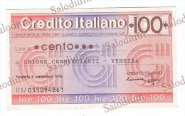 CREDITO ITALIANO - COMMERCIANTI VENEZIA - MINIASSEGNI - Banconota Banknote Assegno - [10] Assegni E Miniassegni