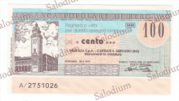 (*) BANCA POPOLARE DI BERGAMO - CAPRIATE S. GERVASIO BERGAMO MINITALIA - MINIASSEGNI - Banconota Banknote Assegno - [10] Scheck Und Mini-Scheck