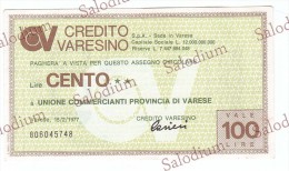 (*) CREDITO VARESINO VARESE - MINIASSEGNI - Banconota Banknote Assegno - [10] Assegni E Miniassegni