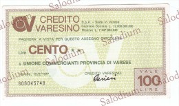 (*) CREDITO VARESINO VARESE - MINIASSEGNI - Banconota Banknote Assegno - [10] Chèques