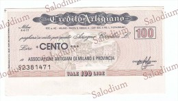 CREDITO ARTIGIANO - MILANO - MINIASSEGNI - Banconota Banknote Assegno - [10] Assegni E Miniassegni