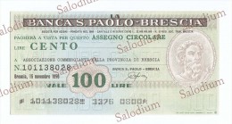 BANCA S. PAOLO BRESCIA - MINIASSEGNI - Banconota Banknote Assegno - [10] Cheques Y Mini-cheques