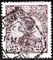 PORTUGAL - 1910,  D. Manuel II, 25 R.  Pap. Esmalte  (o)  MUNDIFIL  Nº 161 - Gebraucht