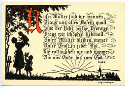 Mutter Mit 2 Kindern, Spruch, Kralik, Josefine Allmayer, - Scherenschnitt - Silhouette